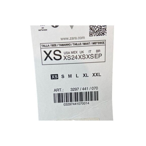 Zara Womens Dress XS Black White Linen Zebra Print Strapless 3297/441 NWT - Picture 5 of 7